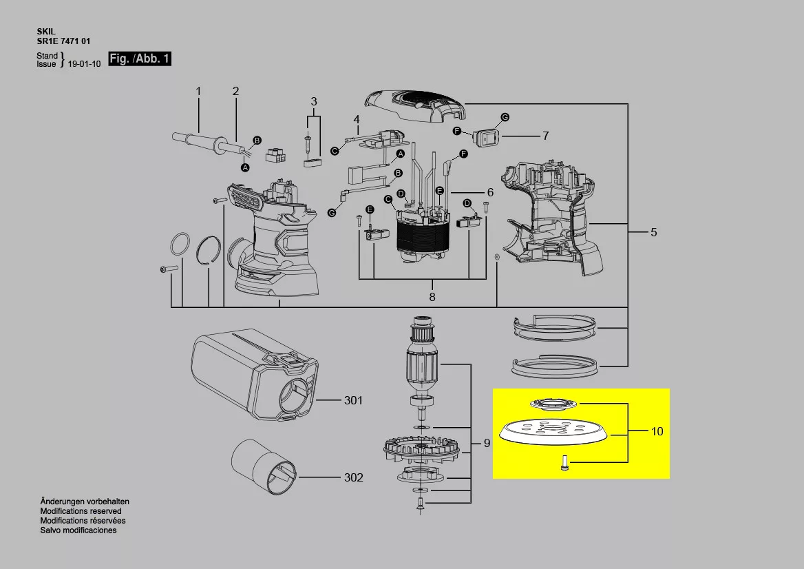 Plateau de ponçage réf. 2826632001 Skil